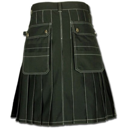 Black Work Wear Utility kilt for Working Men