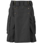 Dark Gray Tactical Combat Cargo Utility Kilt