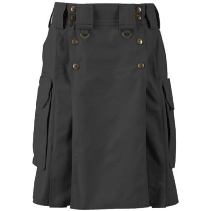 Dark Gray Tactical Combat Cargo Utility Kilt