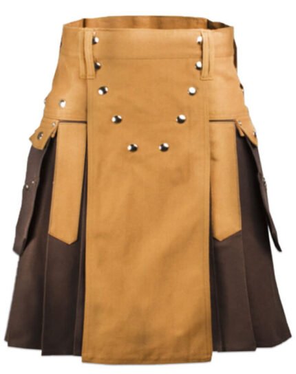 Caramel & Brown Working Men Utility Kilt