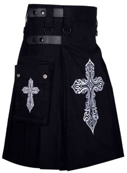 Celtic Sword Embroidery Utility Kilt