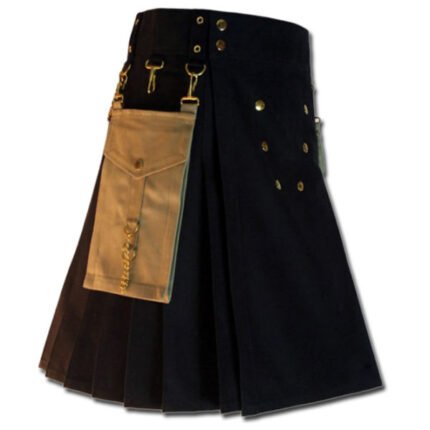 Contrast Pocket Scottish Utility Kilt for Men
