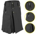 Dark Gray Tactical Combat Cargo Utility Kilt